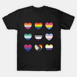 LGBT+ Pride Flags Heart Collection T-Shirt